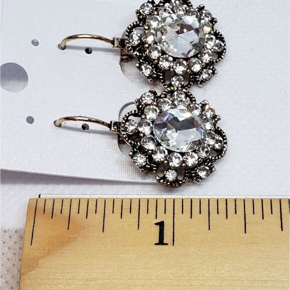 VINTAGE-LOOK Lever-back Gemstone Earrings - Picture 3 of 6